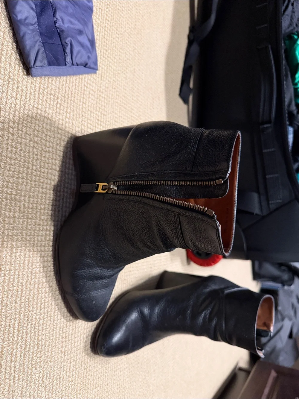 Lanvin Black Leather Pointed Ankle Booties